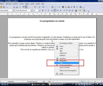 comment mettre openoffice en paysage